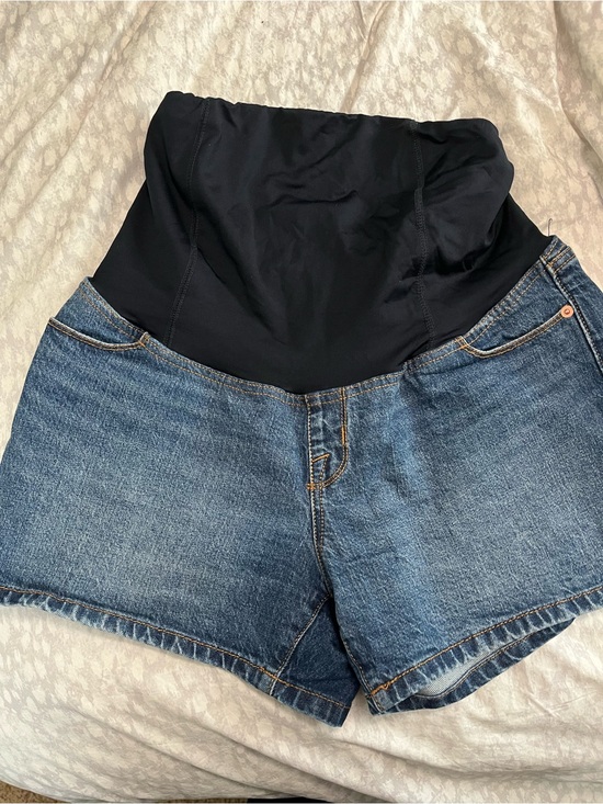 Isabel Maternity by Ingrid & Isabel Pants - Isabel Maternity by Ingrid & Isabel Denim Shorts with Black Belly Band
